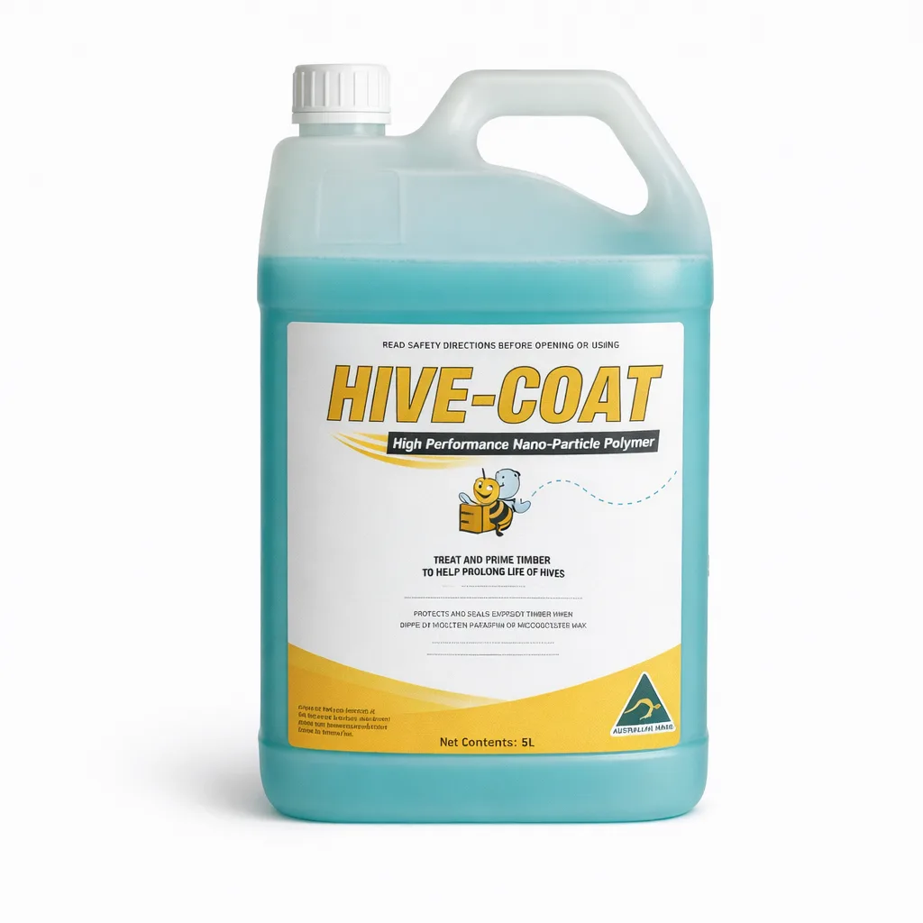 HiveCoat Bee Box Primer 5L turquoise jerry can with white cap and branded label